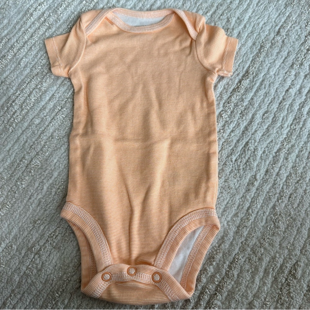 Carters 0-3M Orange Baby Onesie